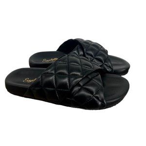 Seychelles Wide Awake Women's Sandal- Black Leather- Size 6